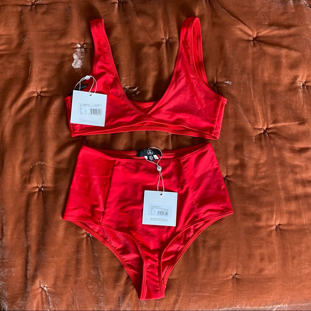 Sporty Bikini Top and High Waisted Bottoms